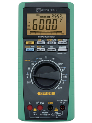 Kyoritsu - KEW 1052 - Multimeter digital TRMS AC 6000 digits 1000 VAC 1000 VDC 10 ADC, KEW 1052, Kyoritsu