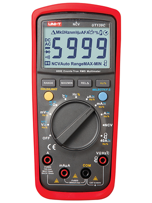 UNI-T - UT139C - Multimeter digital TRMS AC 6000 digits 600 VAC 600 VDC 10 ADC, UT139C, UNI-T