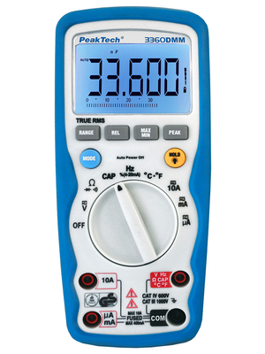 PeakTech - PeakTech 3360 - Multimeter digital TRMS AC 40000 digits 1000 VAC 1000 VDC 10 ADC, PeakTech 3360, PeakTech
