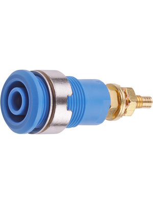Staeubli Electrical Connectors - SLB4-G BLUE - Safety socket ? 4 mm blue CAT III N/A, SLB4-G BLUE, St?ubli Electrical Connectors
