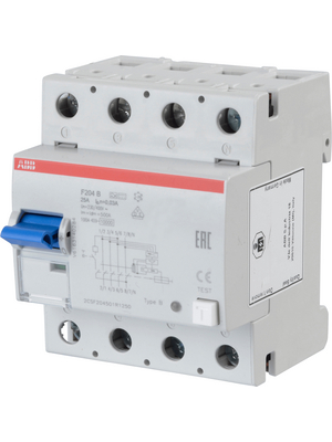 ABB - F204 B-25/0,03 - RCD circuit breaker 25 A 30 mA 3 + N, F204 B-25/0,03, ABB