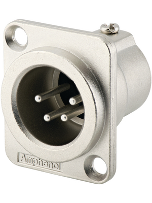 Amphenol - AC4MDZ - XLR, Receptacle 4 AC Soldering Connections nickel-plated, AC4MDZ, Amphenol