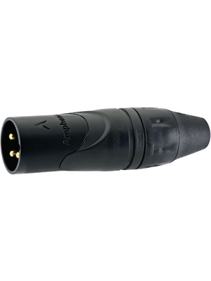 Amphenol - AX3MB-AU - XLR, Cable plug 3 N/A AX Soldering Connections black, AX3MB-AU, Amphenol