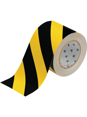 Brady - 104377 - Floor marking tape black/yellow 101.6 mmx30 m PU=Reel of 30 meter, 104377, Brady
