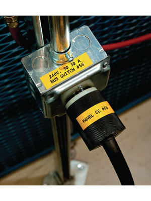 Brady - M21-375-595-YL - Vinyl labelling tape for BMP?21 6.40 m 9.53 mm black on yellow, M21-375-595-YL, Brady