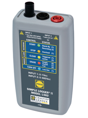 Chauvin Arnoux - L562 - Data logger Channels=2 Current / Voltage USB, L562, Chauvin Arnoux