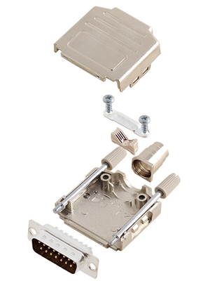 Encitech Connectors - DPPK15-M-DMP-K - D-Sub plug kit 15P, DPPK15-M-DMP-K, Encitech Connectors