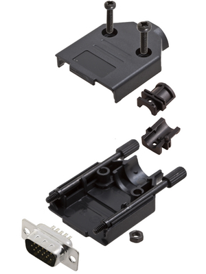 Encitech Connectors - DTPK-P-09-HDP15-K - D-Sub HD connector kit 15P, DTPK-P-09-HDP15-K, Encitech Connectors
