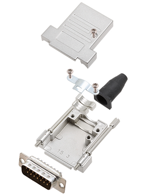 Encitech Connectors - DTSL15-LJSRG-T-DBP-K - D-Sub plug kit 15P, DTSL15-LJSRG-T-DBP-K, Encitech Connectors