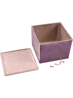 Hammond - 1590V - Metal enclosure, Natural aluminum, 120 x 120 x 93.8 mm, Die cast aluminium / Alloy, IP 54, 1590, 1590V, Hammond