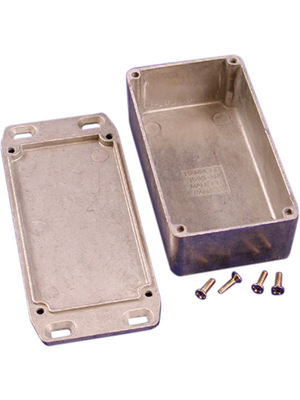 Hammond - 1590N1FL - Metal enclosure, Natural aluminum, 65.5 x 119.1 x 39.8 mm, Die cast aluminium / Alloy, IP 54, 1590, 1590N1FL, Hammond