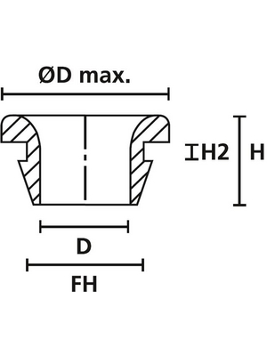HellermannTyton - OP1503 PE NA 2000 - Cable grommet ? 5.4 mm, OP1503 PE NA 2000, HellermannTyton