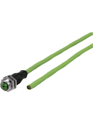 Metz Connect - 142M2X20010 - Ethernet cable assembly, M12 Straight, PUR, green, 142M2X20010, Metz Connect