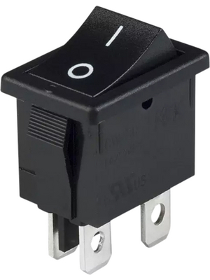 NKK - CWSB21AA2F - Rocker switch, on-off, black, 6 A, CWSB21AA2F, NKK