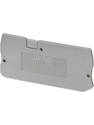 Phoenix Contact - D-PT 1,5/S-TWIN-MT-0,8 - End plate, grey, D-PT 1,5/S-TWIN-MT-0,8, Phoenix Contact