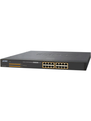Planet - GSW-1600HP - Network Switch 16x 10/100/1000 19", GSW-1600HP, Planet