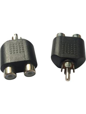 RND Connect - RND 205-00582 - RCA connectorMale / Female / Female black, RND 205-00582, RND Connect