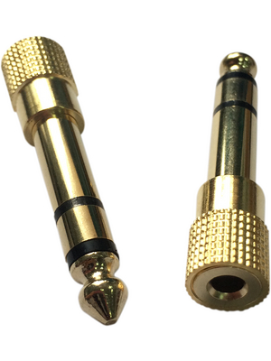 RND Connect - RND 205-00592 - Stereo Audio Adapter gold 6.3 mm Male / 3.5 mm Female, RND 205-00592, RND Connect