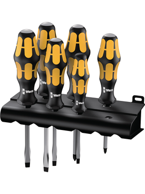 Wera - 932/918/6 Rack - Screwdriver set, Pozidriv / Slotted, Number of Tools:6, 932/918/6 Rack, Wera