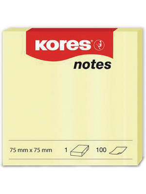 Kores - N46075 - NOTES 75 x 75 mm 100 sheets yellow, N46075, Kores