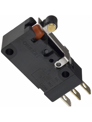 Omron Electronic Components - D2VW-01L2A-1 - Micro switch 0.1 A Roller lever, short N/A 1 change-over (CO), D2VW-01L2A-1, Omron Electronic Components