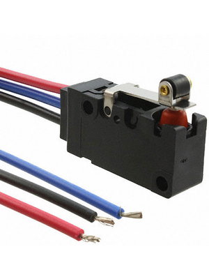 Omron Electronic Components - D2VW-01L2A-1M - Micro switch 0.1 A Roller lever, short N/A 1 change-over (CO), D2VW-01L2A-1M, Omron Electronic Components