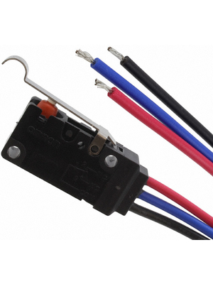 Omron Electronic Components - D2VW-01L3-1M - Micro switch 0.1 A Simulated roller lever N/A 1 change-over (CO), D2VW-01L3-1M, Omron Electronic Components