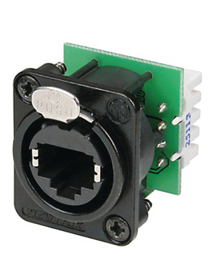 Neutrik - NE8FDV-YK-B - Panel mount jack RJ 45 8 black, NE8FDV-YK-B, Neutrik