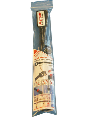 Fastech - 894-008-BAG - Hook-and-loop cable ties with hole black 200 mm x13 mm, 894-008-BAG, Fastech