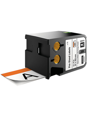 Dymo - 1868713 - XTL pre-printed labels with orange header black on white, 1868713, Dymo