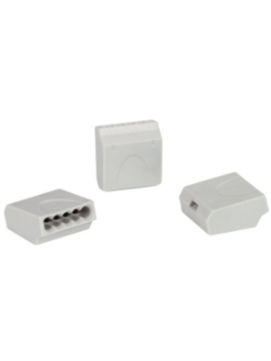 HellermannTyton - HECE 5X1.5 GY - Terminal block, Poles=5, 0.5...1.5 mm2 N/A - 148-90015 grey, HECE 5X1.5 GY, HellermannTyton