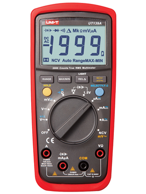 UNI-T - UT139A - Multimeter digital TRMS AC 2000 digits 600 VAC 600 VDC 10 ADC, UT139A, UNI-T