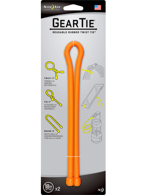 Nite Ize - GEAR TIE 18-BRIGHT ORANGE - Gear Tie 18" Bright Orange, GEAR TIE 18-BRIGHT ORANGE, Nite Ize
