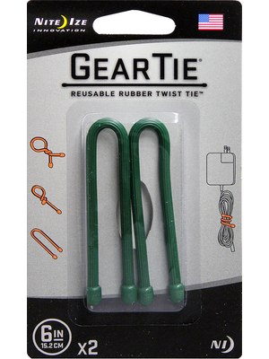 Nite Ize - GEAR TIE 6- FORREST GREEN - Gear Tie 6" Forrest Green, GEAR TIE 6- FORREST GREEN, Nite Ize