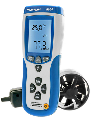 PeakTech - PeakTech 5060 - IR Thermo-Anemometer 0.4...30 m/s 0...16665 m3/h -10...+60 C, PeakTech 5060, PeakTech