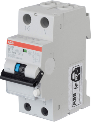 ABB - DS201 B16 A10 - RCD circuit breaker 16 A 10 mA 1 + N 110...253 VAC, DS201 B16 A10, ABB