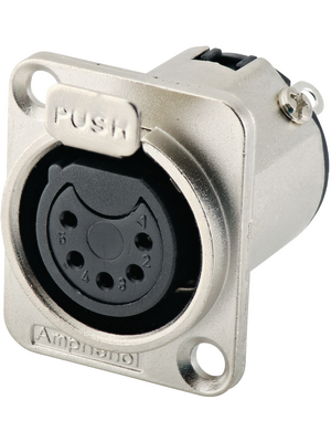 Amphenol - AC5FDZ - XLR, Receptacle 5 AC Soldering Connections nickel-plated, AC5FDZ, Amphenol