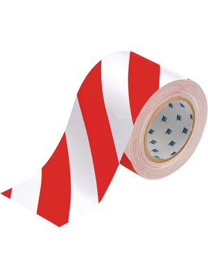 Brady - 104378 - Floor marking tape red/white 101.6 mmx30 m PU=Reel of 30 meter, 104378, Brady