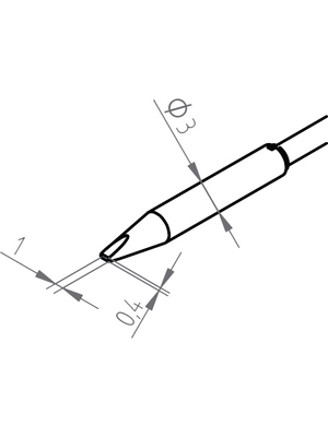 Ersa - 0462CDLF010/SB - Soldering tip 1 mm PU=Pack of 2 pieces, 0462CDLF010/SB, Ersa
