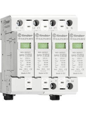Finder - 7P.15.8.275.1012 - Surge arrester, Type 1+2, 4, 30 kA, 7P.15.8.275.1012, Finder