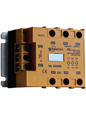 Selectron - HL D5208R - Solid state relay, three phase 12...30 VDC, HL D5208R, Selectron