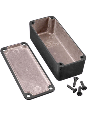 Hammond - 1590WABK - Metal enclosure, black, 38.5 x 92.6 x 31 mm, Die cast aluminium, IP 65, 1590W, 1590WABK, Hammond