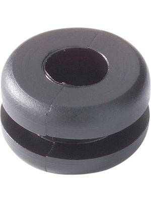 HellermannTyton - HV1212 PVC-FR BK 2000 - Cable grommet ? 4 mm, HV1212 PVC-FR BK 2000, HellermannTyton