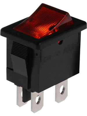 NKK - CWSB21CACF - Rocker switch, on-off, red, 9 A, CWSB21CACF, NKK