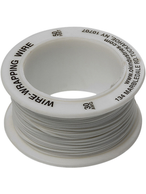 OK Industries - R-30W-0050 - Wire-wrap wire KYNAR 0.05 mm2 white, R-30W-0050, OK Industries