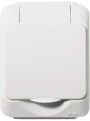 Schneider Electric - AQUA-STARK V?GGUTTAG 16A 1 - Socket, Surface mounted 75 x 60 x 53 mm 160 A 2P + E With Shutters white, AQUA-STARK V?GGUTTAG 16A 1, Schneider Electric