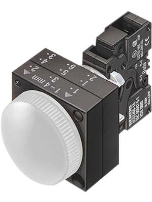 Siemens - 3SB3204-6AA60 - Indicator lamp with holder BA9s, Plastic, white, 3SB3204-6AA60, Siemens