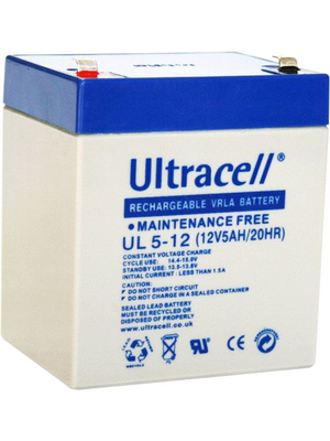 Ultracell - UL5-12 - Lead-acid battery 12 V 5 Ah, UL5-12, Ultracell