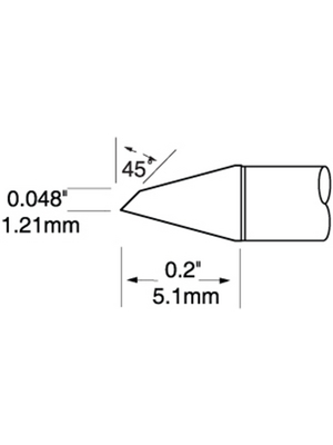 Metcal - UFTC-7DRH412 - Soldering tip Hoof / Micro 1.21 mm 380 C, UFTC-7DRH412, Metcal