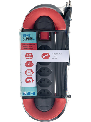 Steffen - 207621185 - Outlet strip, Resettable, 5xJ (T13), 8 m, Type 12, 207621185, Steffen